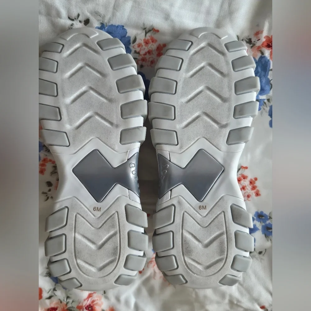 Guess White and Silver Chunky Sneakers - Picture 5 of 6
